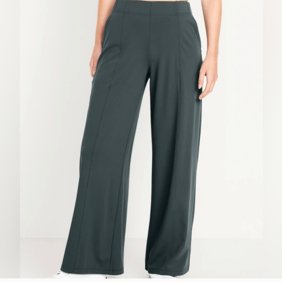 Old Navy High-Waisted PowerSoft Trouser Pants Dark Ivy XLP - Picture 1 of 5